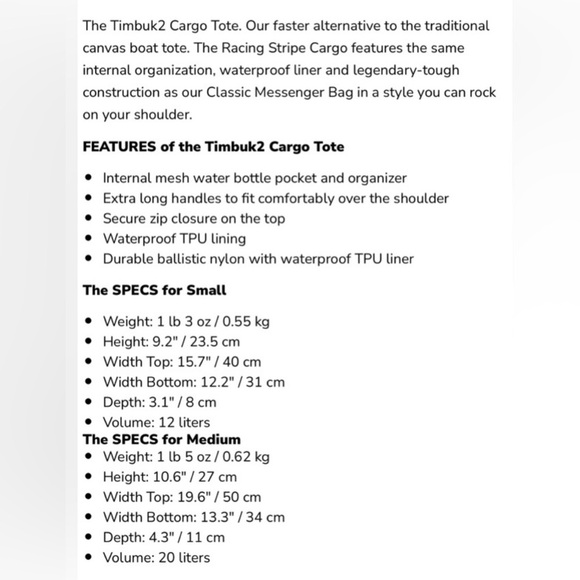 Timbuk2 Cargo Tote Medium Beach Bag NWOT - Picture 4 of 7